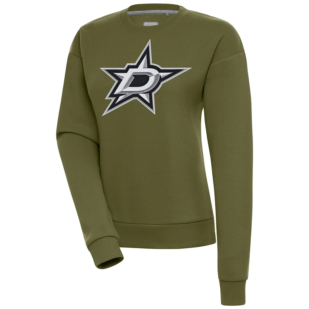 Women's Antigua Olive Dallas Stars Victory Pullover Sweatshirt