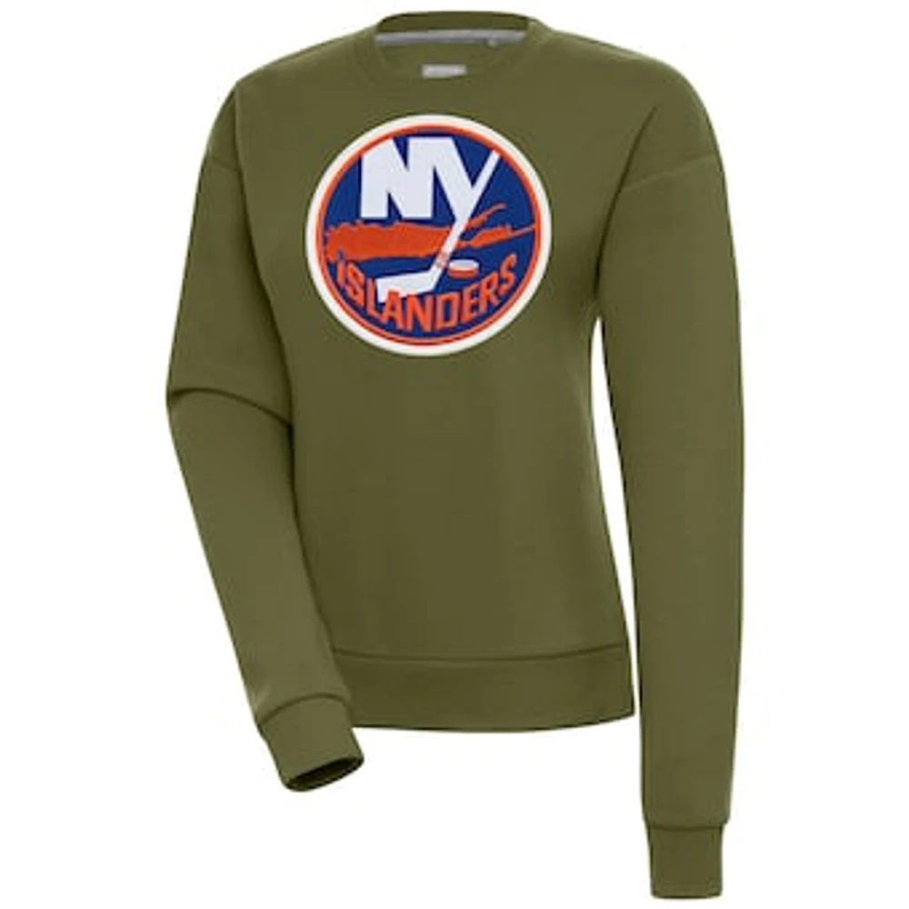 Women's Antigua Olive New York Islanders Victory Pullover Sweatshirt