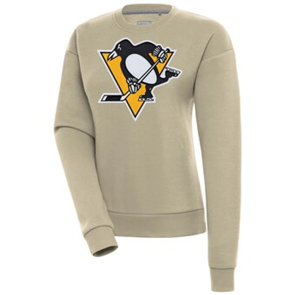 Women's Antigua Khaki Pittsburgh Penguins Victory Pullover Sweatshirt