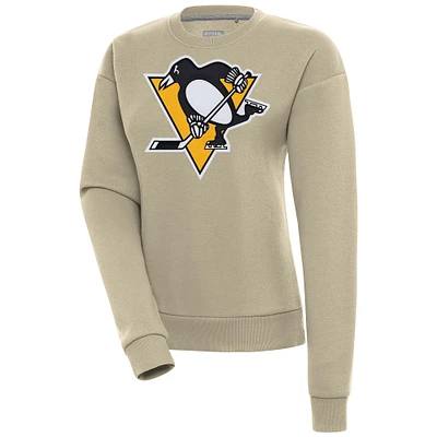Women's Antigua Khaki Pittsburgh Penguins Victory Pullover Sweatshirt