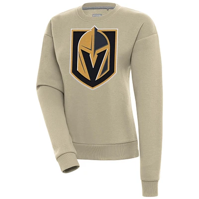 Women's Antigua Khaki Vegas Golden Knights Victory Pullover Sweatshirt
