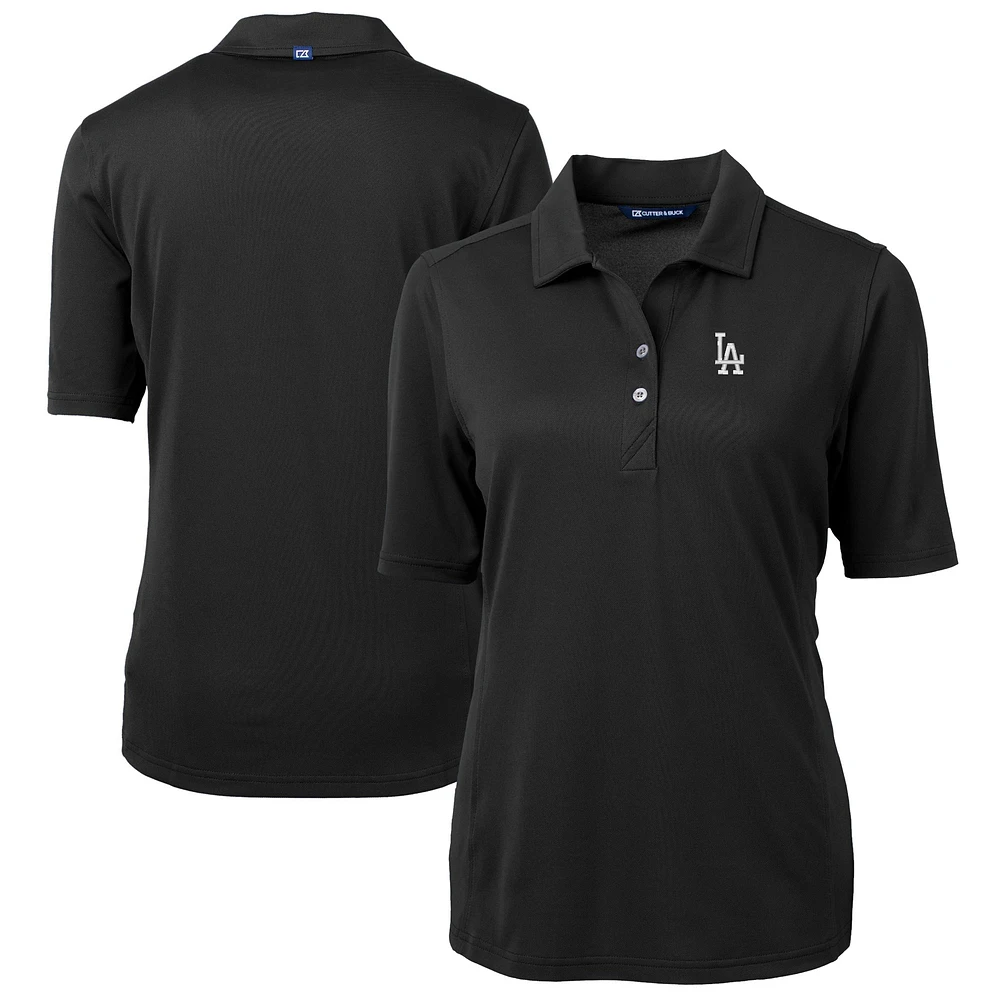 Women's Cutter & Buck Black Los Angeles Dodgers DryTec Virtue Eco Pique Recycled Polo