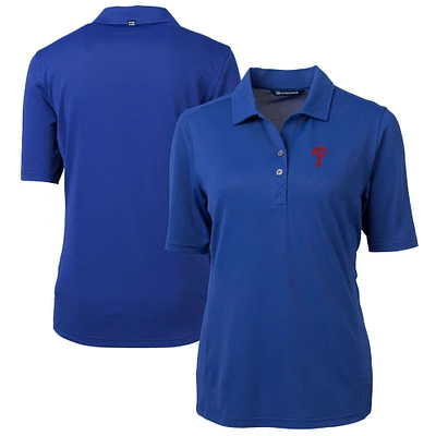 Women's Cutter & Buck  Royal Philadelphia Phillies DryTec Virtue Eco Pique Recycled Polo