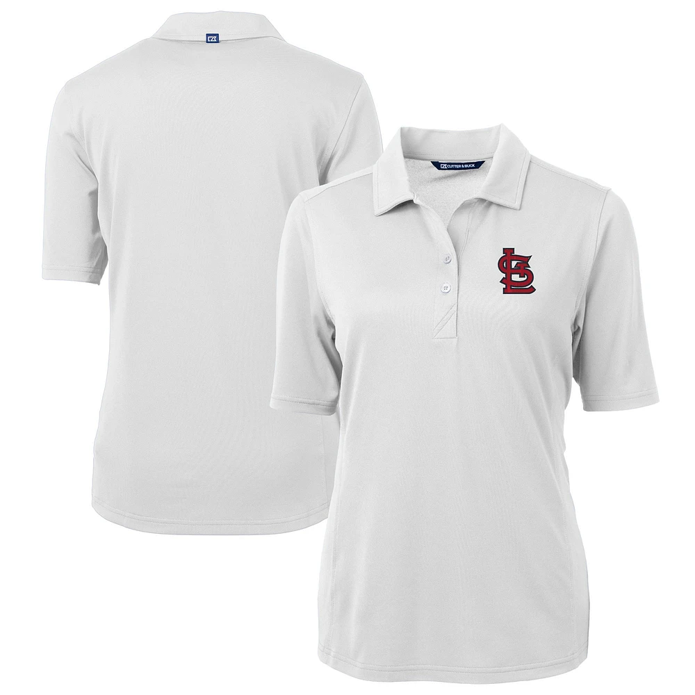 Women's Cutter & Buck White St. Louis Cardinals DryTec Virtue Eco Pique Recycled Polo