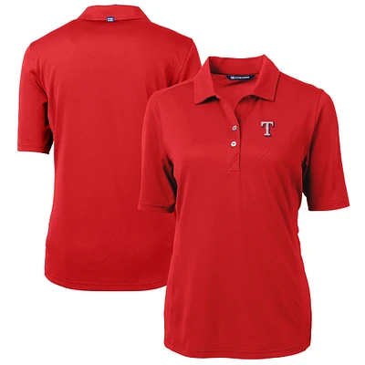 Women's Cutter & Buck Red Texas Rangers DryTec Virtue Eco Pique Recycled Polo