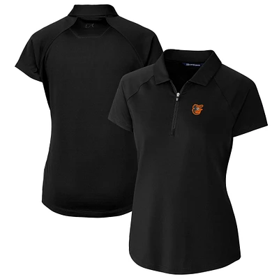 Women's Cutter & Buck Black Baltimore Orioles DryTec Forge Stretch Polo