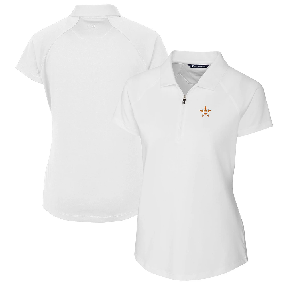 Women's Cutter & Buck White Houston Astros DryTec Forge Stretch Polo