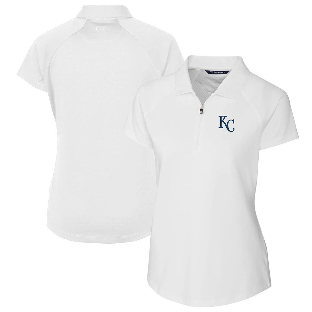 Women's Cutter & Buck White Kansas City Royals DryTec Forge Stretch Polo