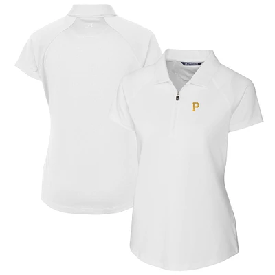 Women's Cutter & Buck White Pittsburgh Pirates DryTec Forge Stretch Polo