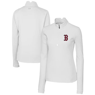 Women's Cutter & Buck Boston Red Sox DryTec Traverse Stretch Quarter-Zip Pullover Top