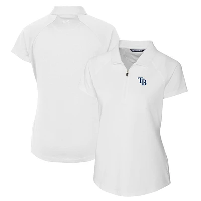 Women's Cutter & Buck White Tampa Bay Rays DryTec Forge Stretch Polo