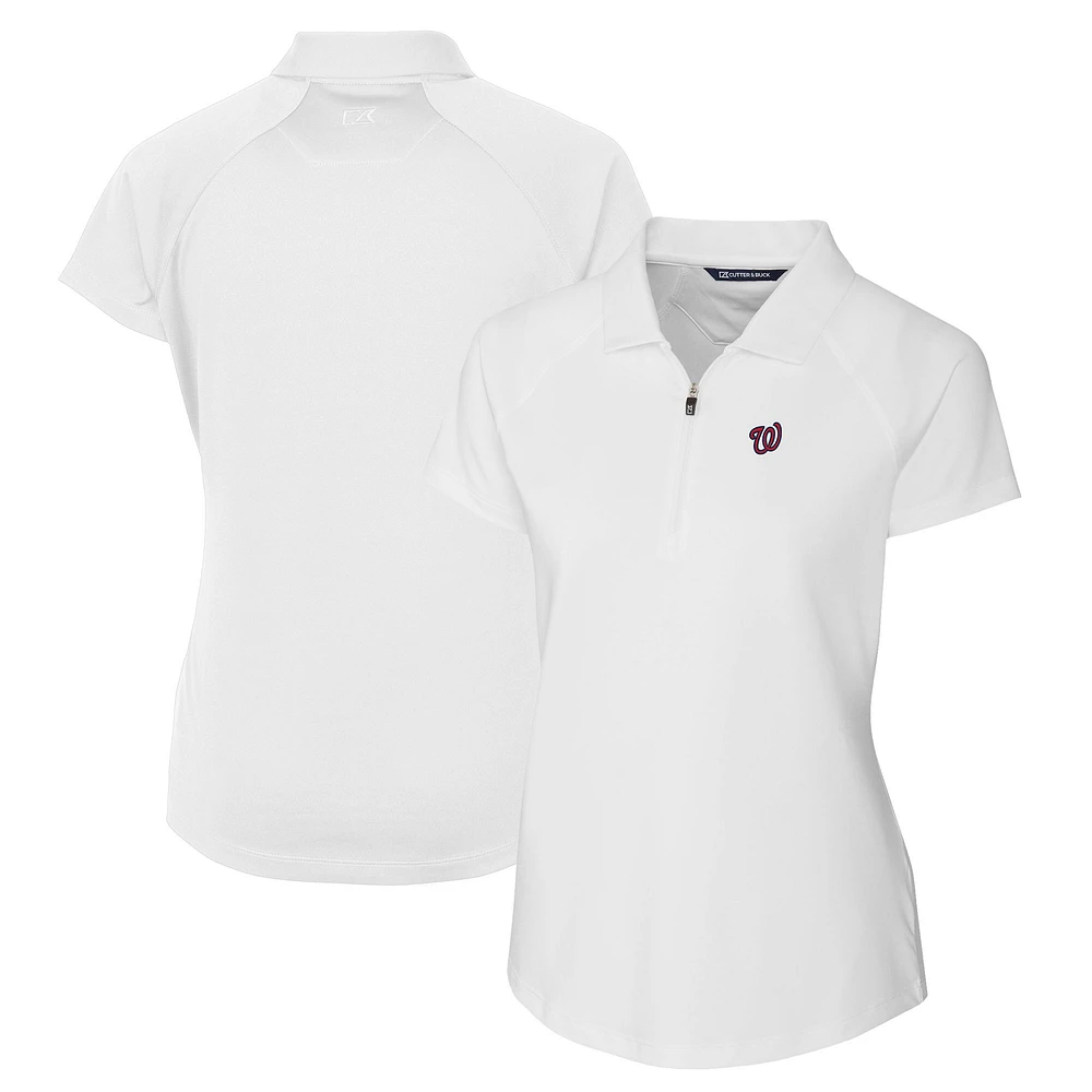 Women's Cutter & Buck White Washington Nationals DryTec Forge Stretch Polo