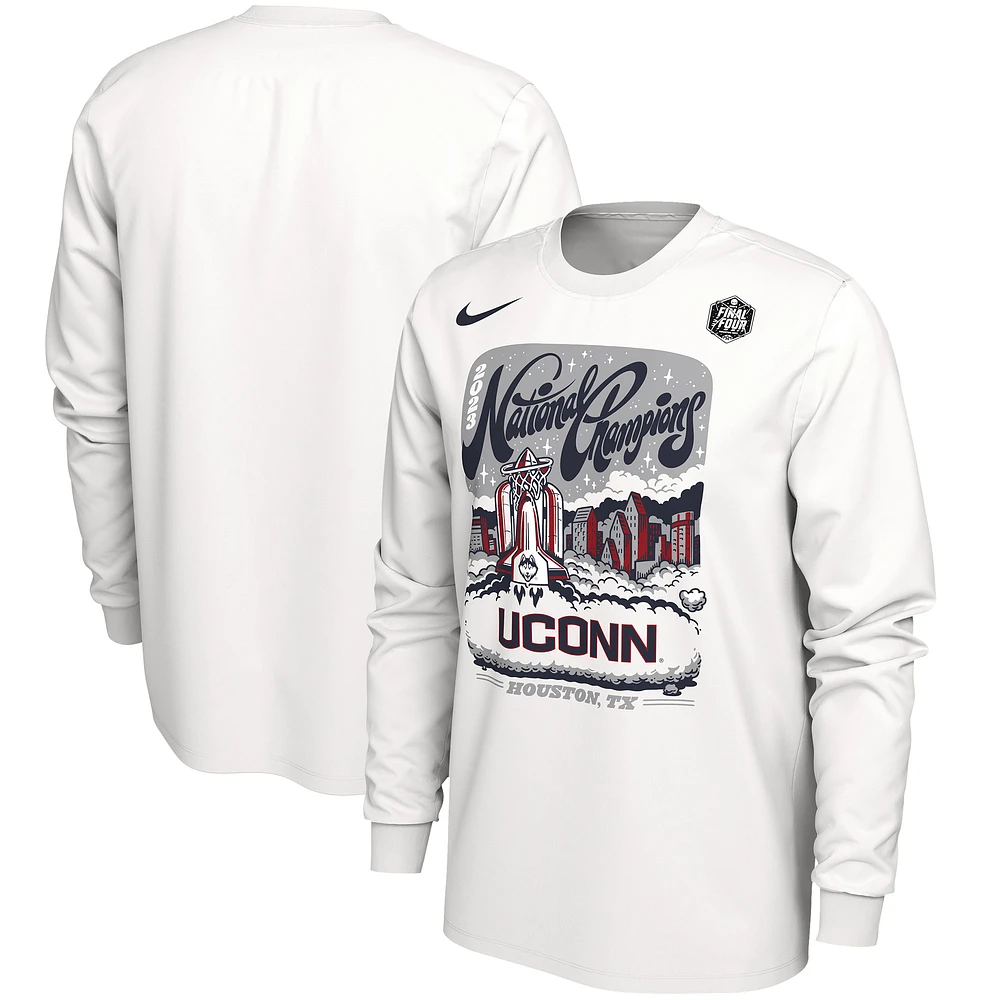 Nike White UConn Huskies 2023 NCAA Men’s Basketball National Champions Expressive Long Sleeve T-Shirt
