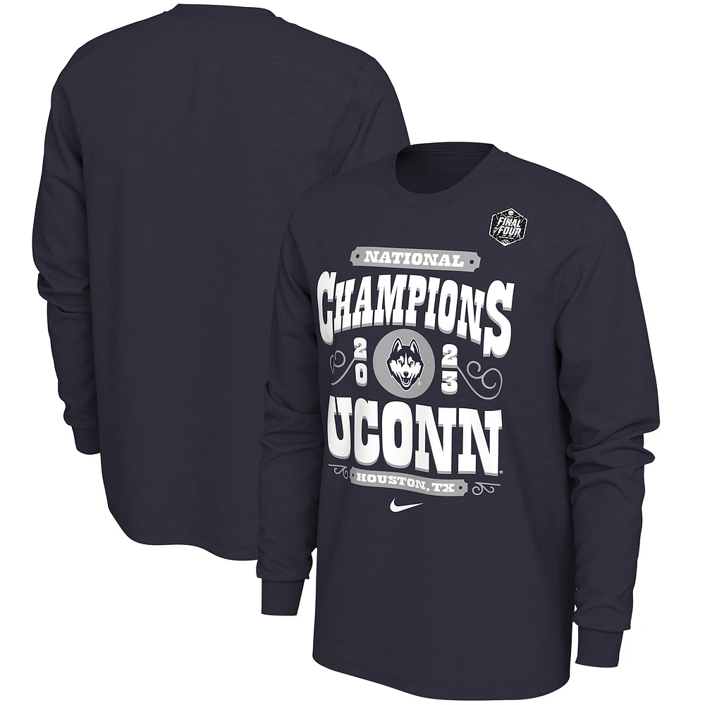 Nike Navy UConn Huskies 2023 NCAA Men’s Basketball National Champions Celebration Long Sleeve T-Shirt