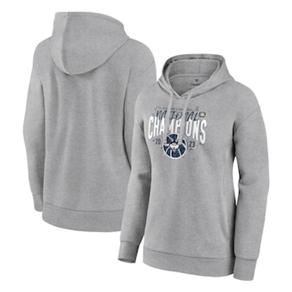 Women's Fanatics Gray UConn Huskies 2023 NCAA Men’s Basketball National Champions Confetti Pullover Hoodie