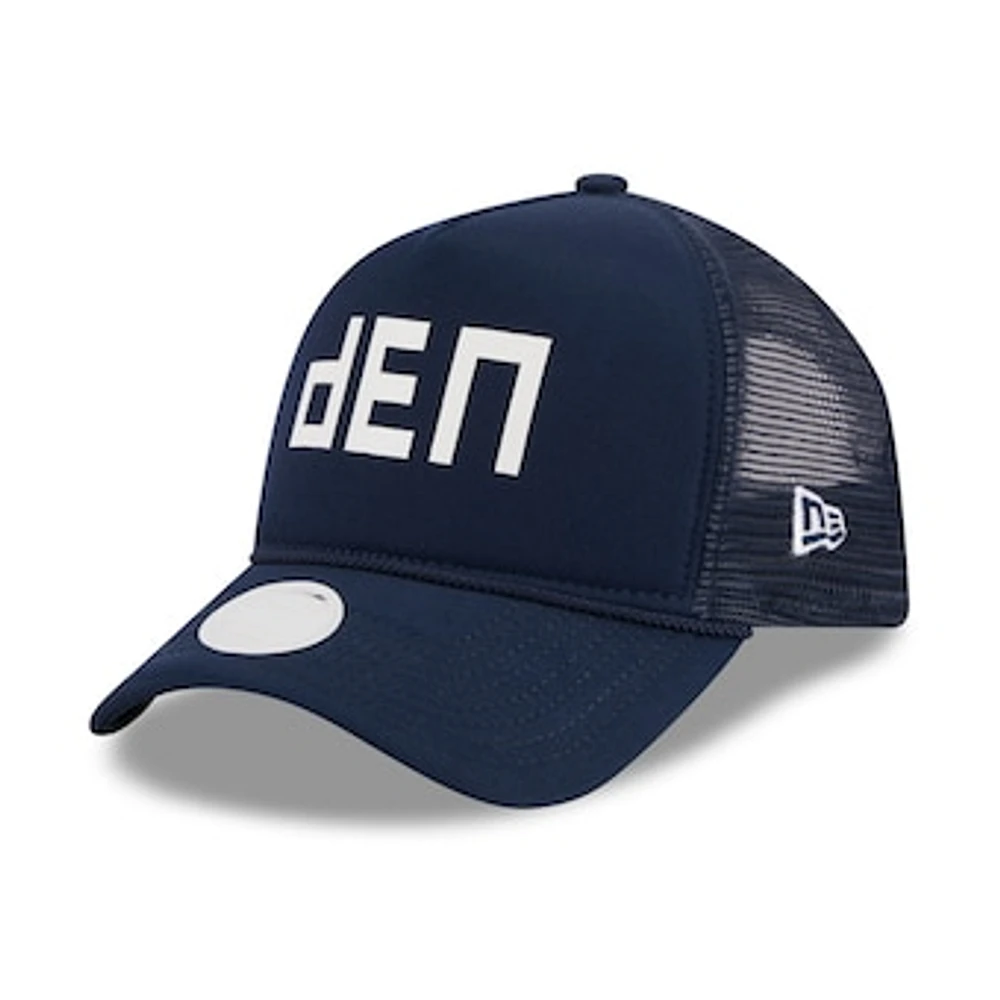 Women's New Era Navy Denver Broncos McGee Trucker 9FORTY Adjustable Hat