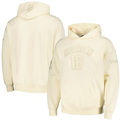 Men's Pro Standard Justin Jefferson Cream Minnesota Vikings Player Name & Number Pullover Hoodie