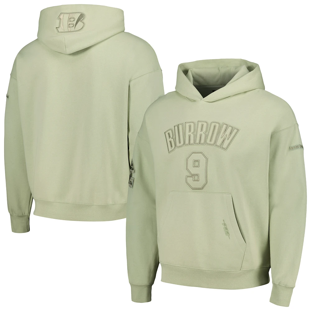 Men's Pro Standard Joe Burrow Light Green Cincinnati Bengals Player Name & Number Pullover Hoodie