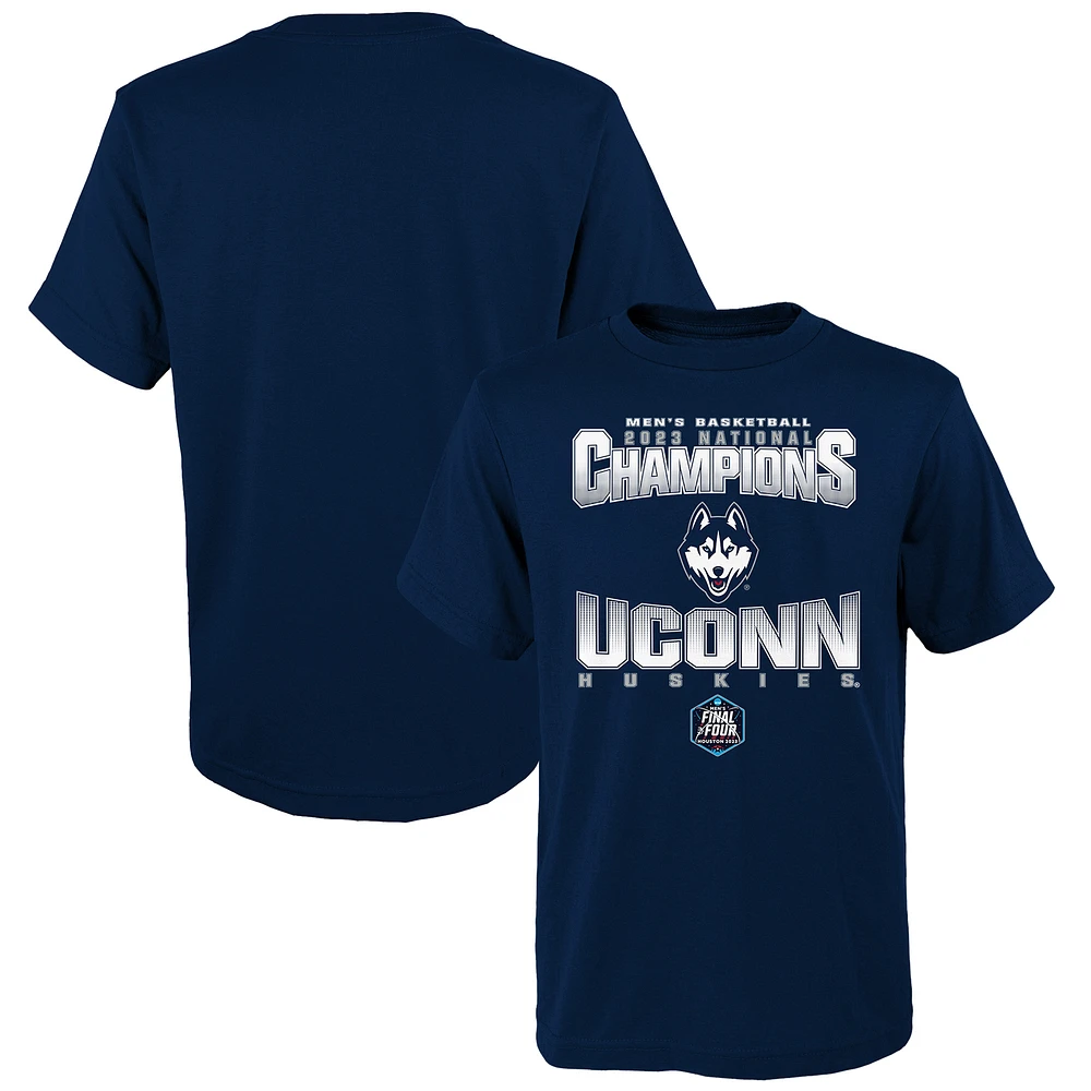 Preschool Navy UConn Huskies 2023 NCAA Men’s Basketball National Champions T-Shirt