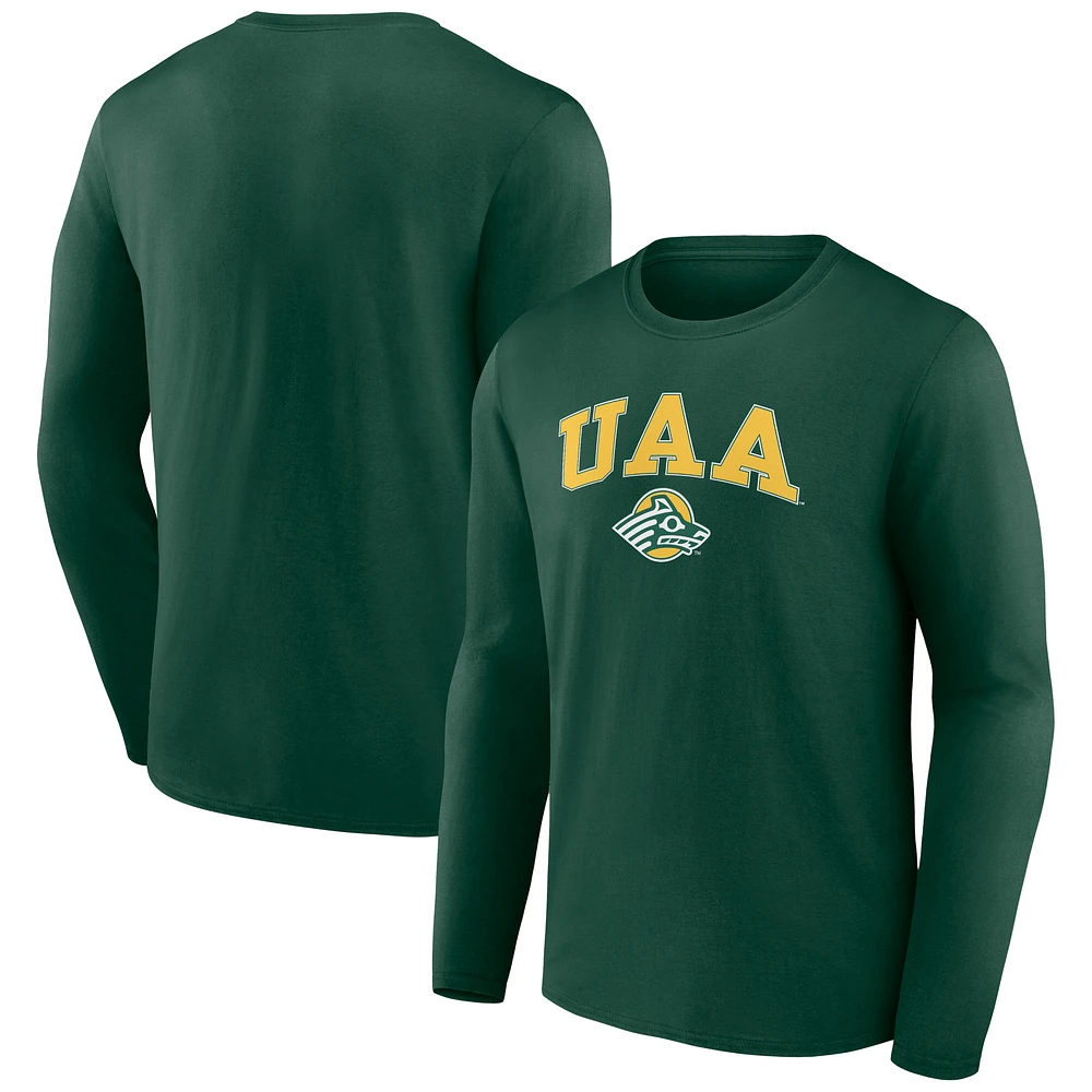 Men's Green Alaska Anchorage Seawolves Campus Long Sleeve T-Shirt