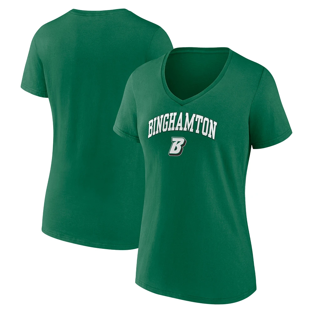 Women's Green Binghamton Bearcats Campus V-Neck T-Shirt