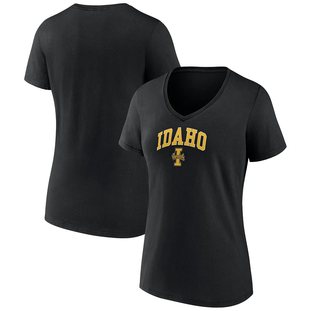 Women's Black Idaho Vandals Campus V-Neck T-Shirt