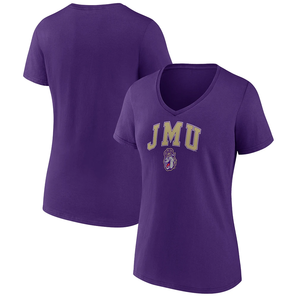 Women's Purple James Madison Dukes Campus V-Neck T-Shirt