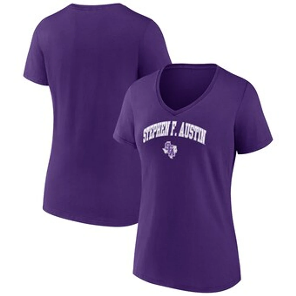 Women's Purple Stephen F Austin Lumberjacks Campus V-Neck T-Shirt