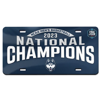 WinCraft UConn Huskies 2023 NCAA Men's Basketball National Champions Laser Cut Acrylic License Plate