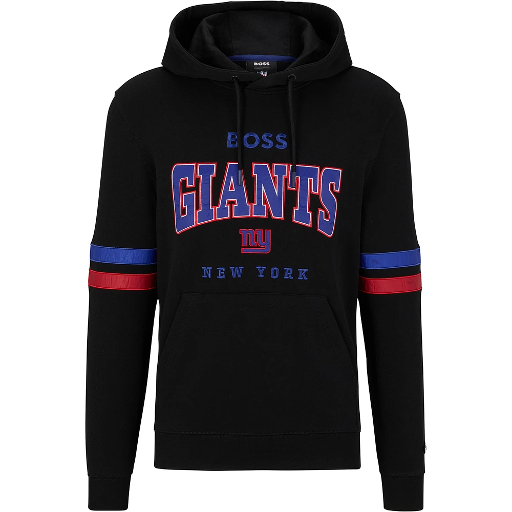 Men's BOSS X NFL Black/Royal New York Giants Touchdown Pullover Hoodie