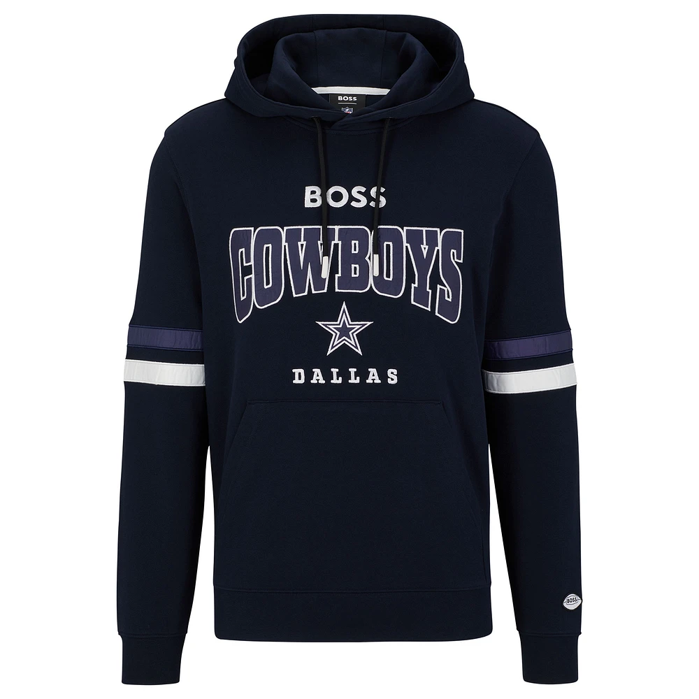 Men's BOSS X NFL Navy/White Dallas Cowboys Touchdown Pullover Hoodie
