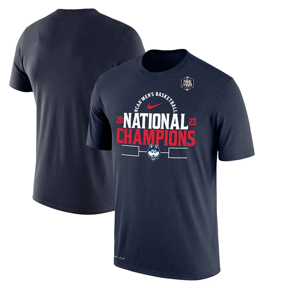 Nike Navy UConn Huskies 2023 NCAA Men’s Basketball National Champions Bracket Performance T-Shirt
