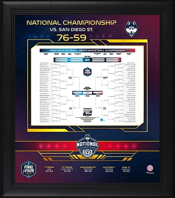 UConn Huskies 2023 NCAA Men's Basketball National Champions Framed 15" x 17" Bracket Collage Photo