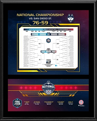 UConn Huskies 2023 NCAA Men's Basketball National Champions 12" X 15" Sublimated Bracket Plaque