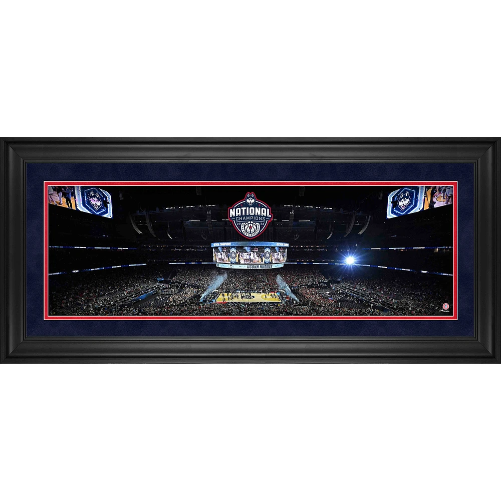 UConn Huskies 2023 NCAA Men's Basketball National Champions Framed 10" x 30" Panoramic Collage
