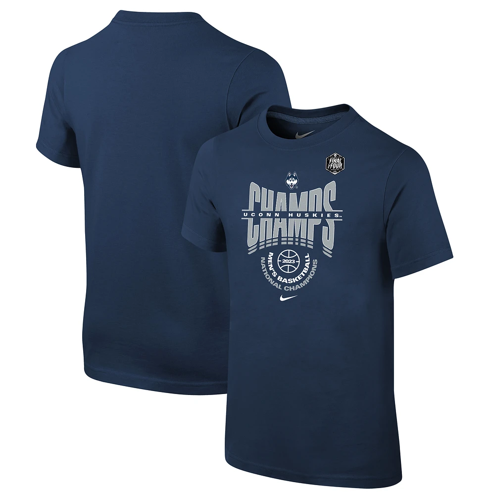Youth Nike Navy UConn Huskies 2023 NCAA Men’s Basketball National Champions Locker Room T-Shirt