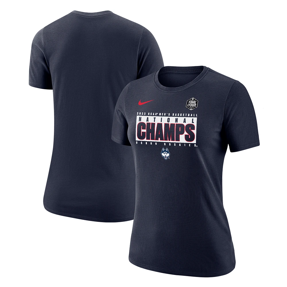 Women's Nike Navy UConn Huskies 2023 NCAA Men’s Basketball National Champions Pebble T-Shirt