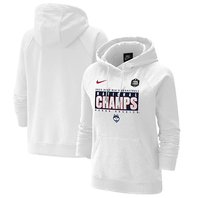 Women's Nike White UConn Huskies 2023 NCAA Men’s Basketball National Champions Pebble Tri-Blend Pullover Hoodie