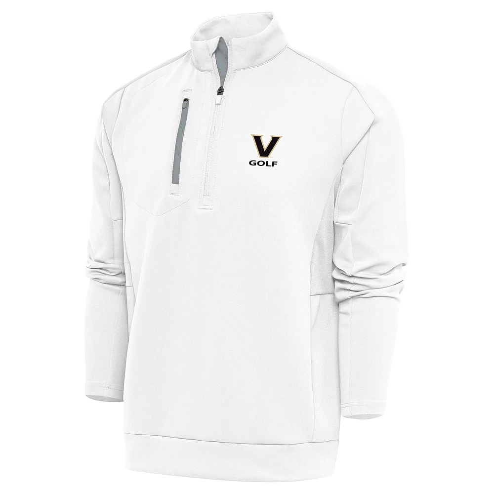 Men's Antigua White Vanderbilt Commodores Golf Generation Quarter-Zip Pullover Top