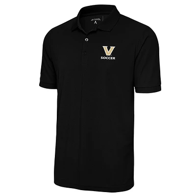 Men's Antigua Black Vanderbilt Commodores Soccer Legacy Pique Polo