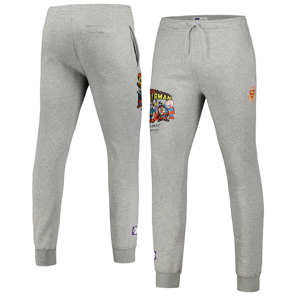 Men's Freeze Max Heather Gray Looney Tunes Superman Fleece Jogger Pants