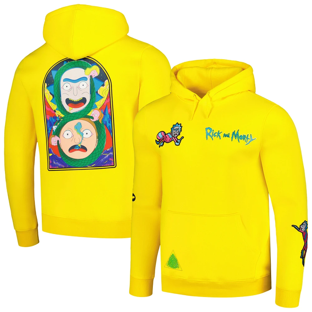 Men's Freeze Max Yellow Rick And Morty Pullover Hoodie