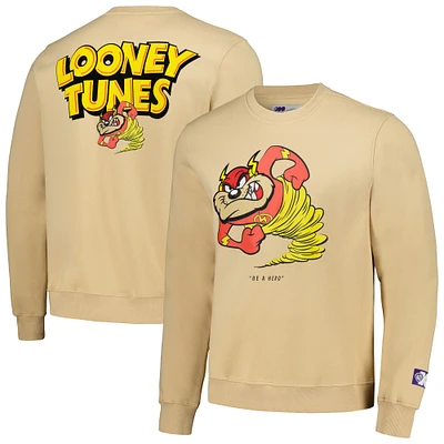 Men's Freeze Max Khaki Looney Tunes Taz Be A Hero 100th Anniversary Pullover Sweatshirt