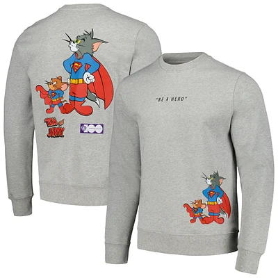 Men's Freeze Max Heather Gray Tom and Jerry Pullover Sweatshirt
