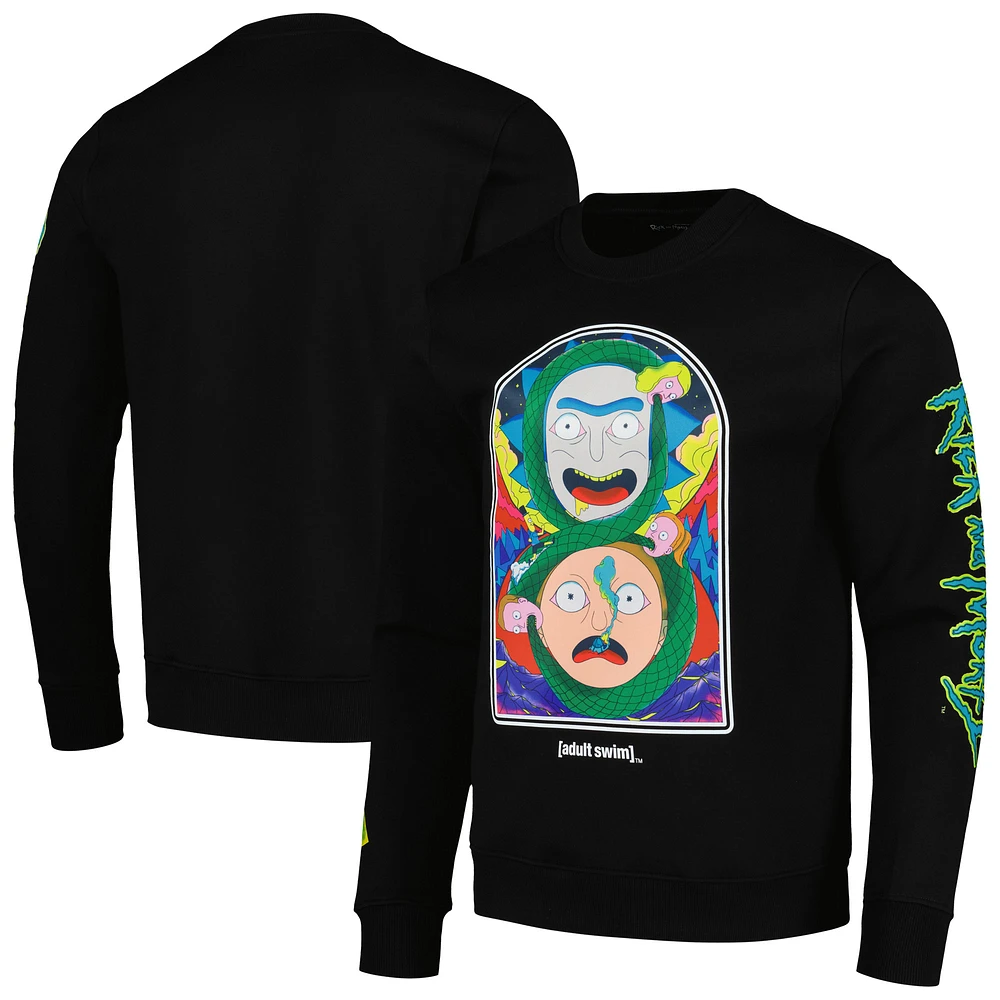 Men's Freeze Max Black Rick And Morty Graphic Sweatshirt
