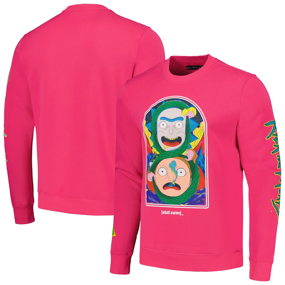 Men's Freeze Max Pink Rick And Morty Pullover Sweatshirt