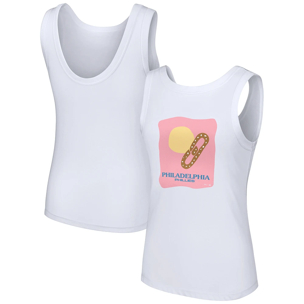 Women's Lusso Style White Philadelphia Phillies Lindy Tank Top