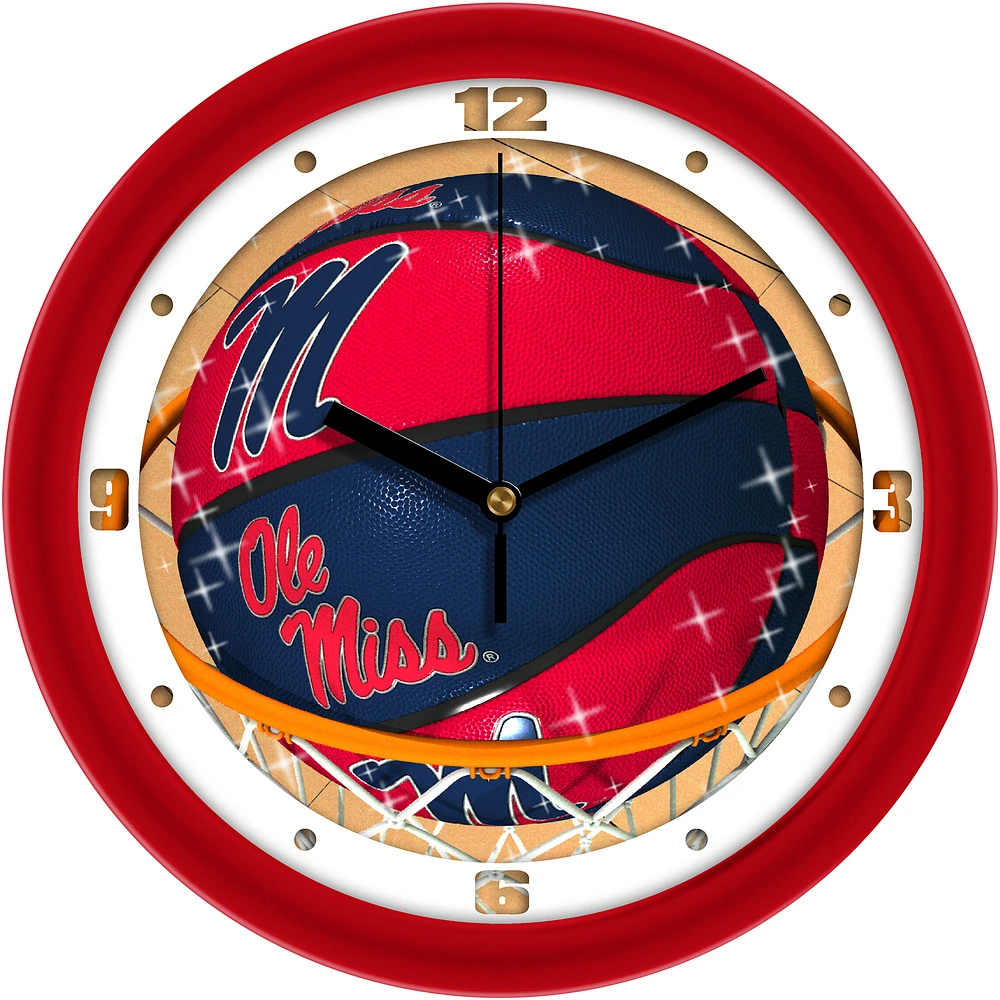 Ole Miss Rebels 11.5" Suntime Slam Dunk Wall Clock