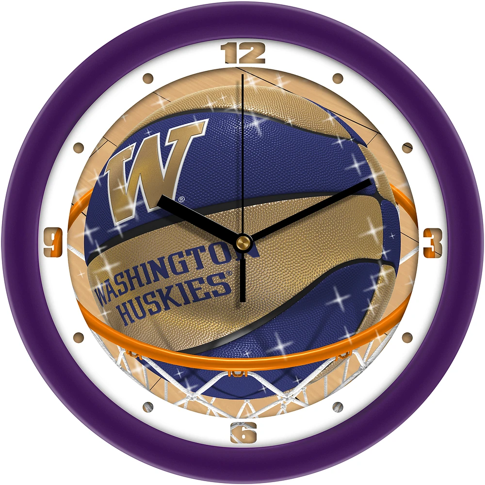 Washington Huskies 11.5" Suntime Slam Dunk Wall Clock