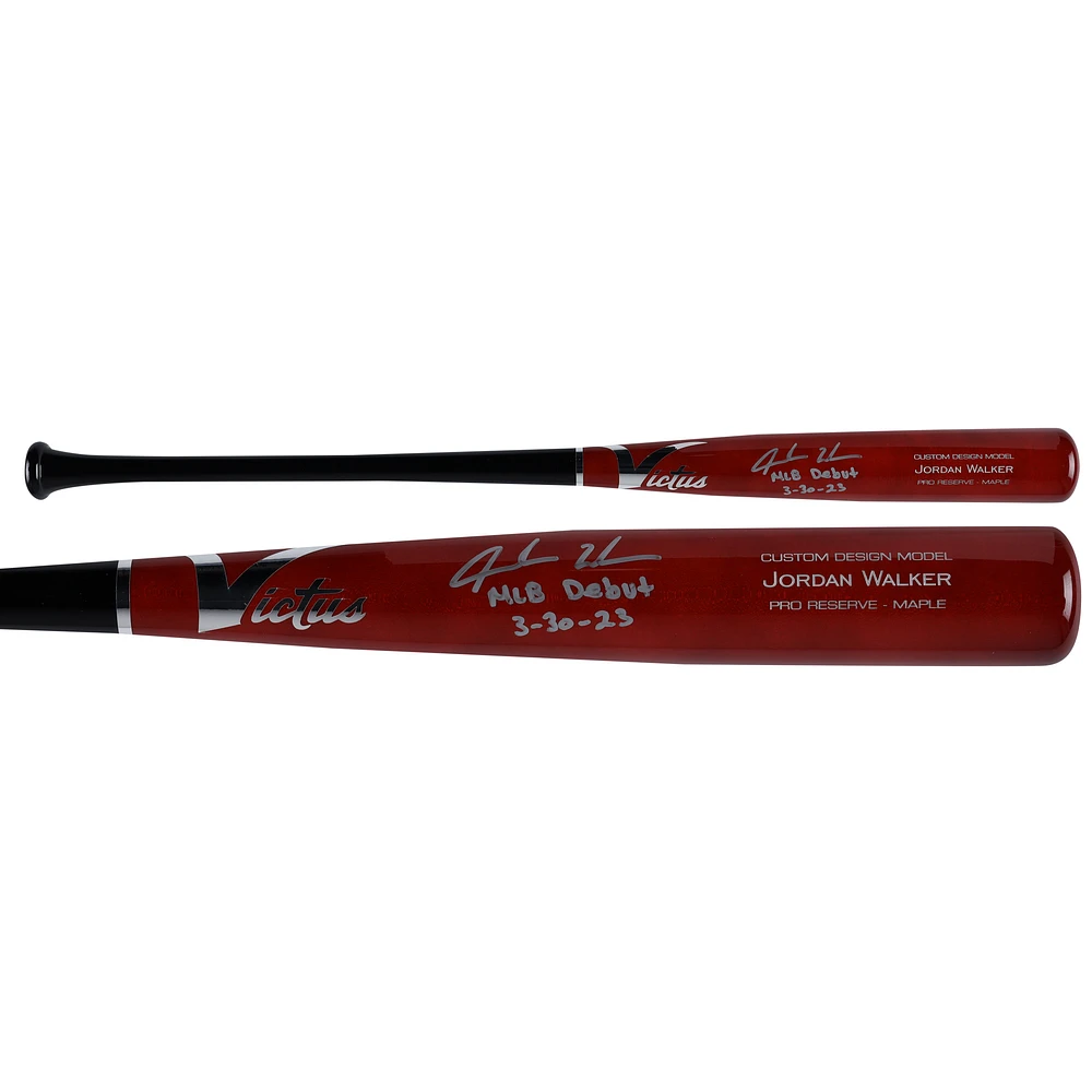 Jordan Walker St. Louis Cardinals Autographed Victus Game Model Bat with "MLB Debut 3-30-23" Inscription